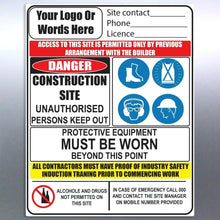 Load image into Gallery viewer, Safety construction sticker custom logo and info t