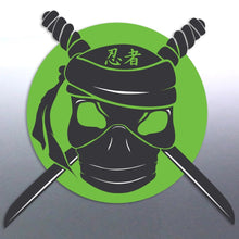 Load image into Gallery viewer, Green Ninja decal sun Japan Skull Swords import Tu