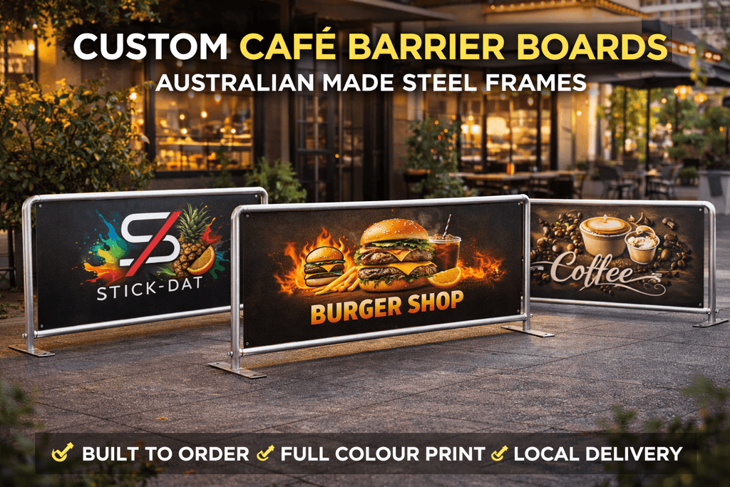 Australian-Made Café Barrier Boards – Built to Last, Designed to Stand Out - Stick-Dat