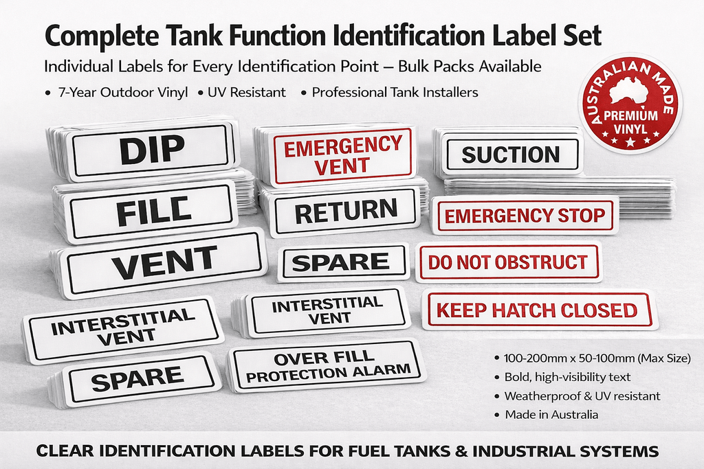 Fuel Tank Identification Stickers: Why Proper Tank Labelling Matters for Safety & Compliance - Stick-Dat