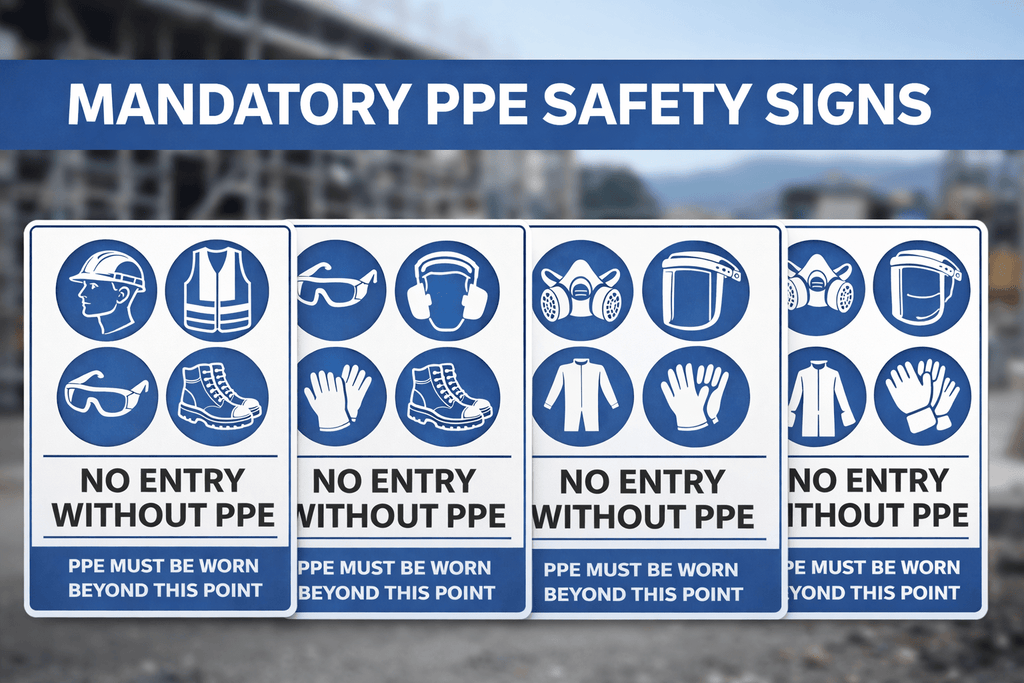 Mandatory PPE Safety Signs for Australian Worksites – What You Actually Need - Stick-Dat