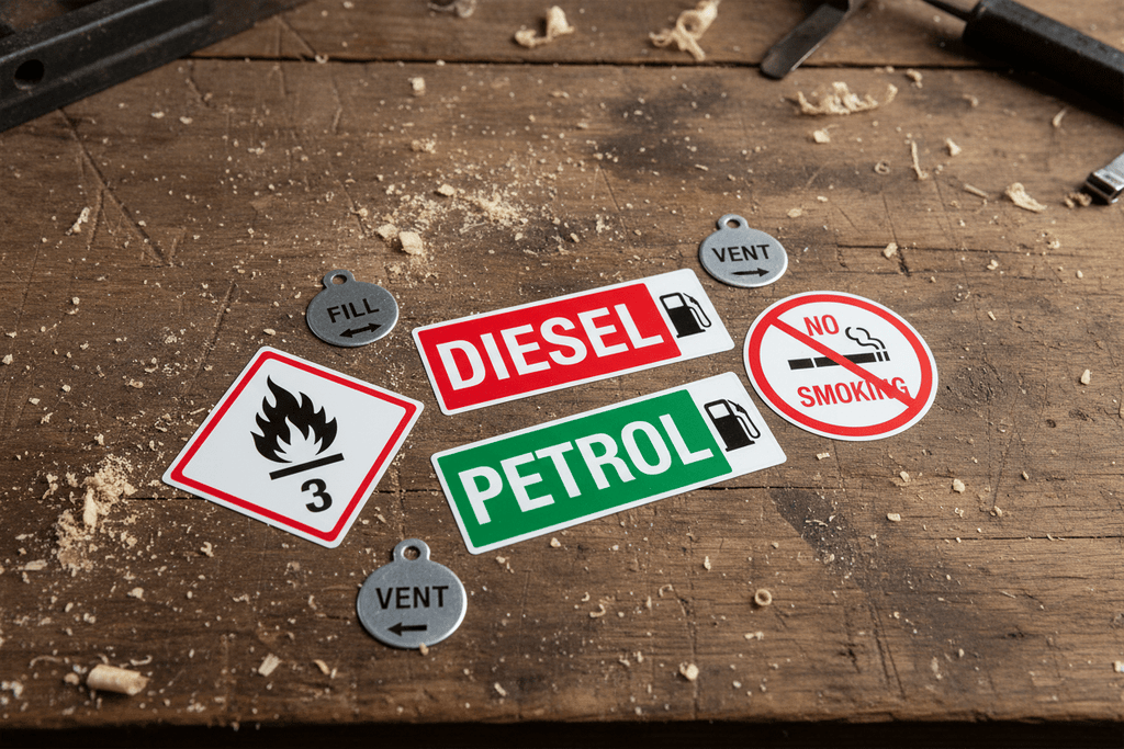 Fuel Tank Labelling Requirements in Australia (Diesel, Petrol, AvGas Explained) - Stick-Dat