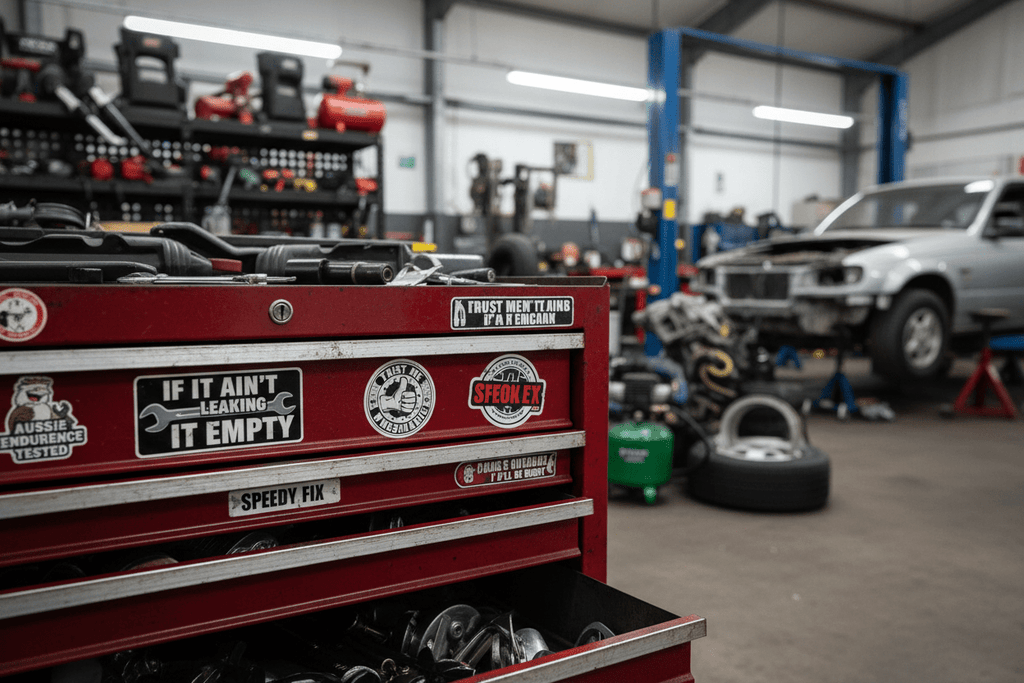 10 Funny Mechanic Stickers Every Workshop Needs - Stick-Dat