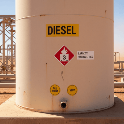 What Information Should Be Displayed On A Diesel Storage Tank?