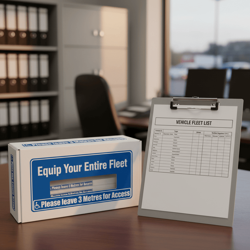 100-pack box on fleet managers desk