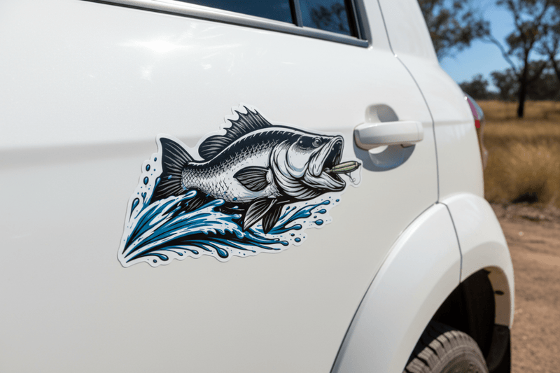 4WD Door Lifestyle barra stickers. Barramundi style fishing sticker