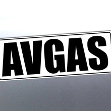 Load image into Gallery viewer, AVGAS label on a reflective surface
