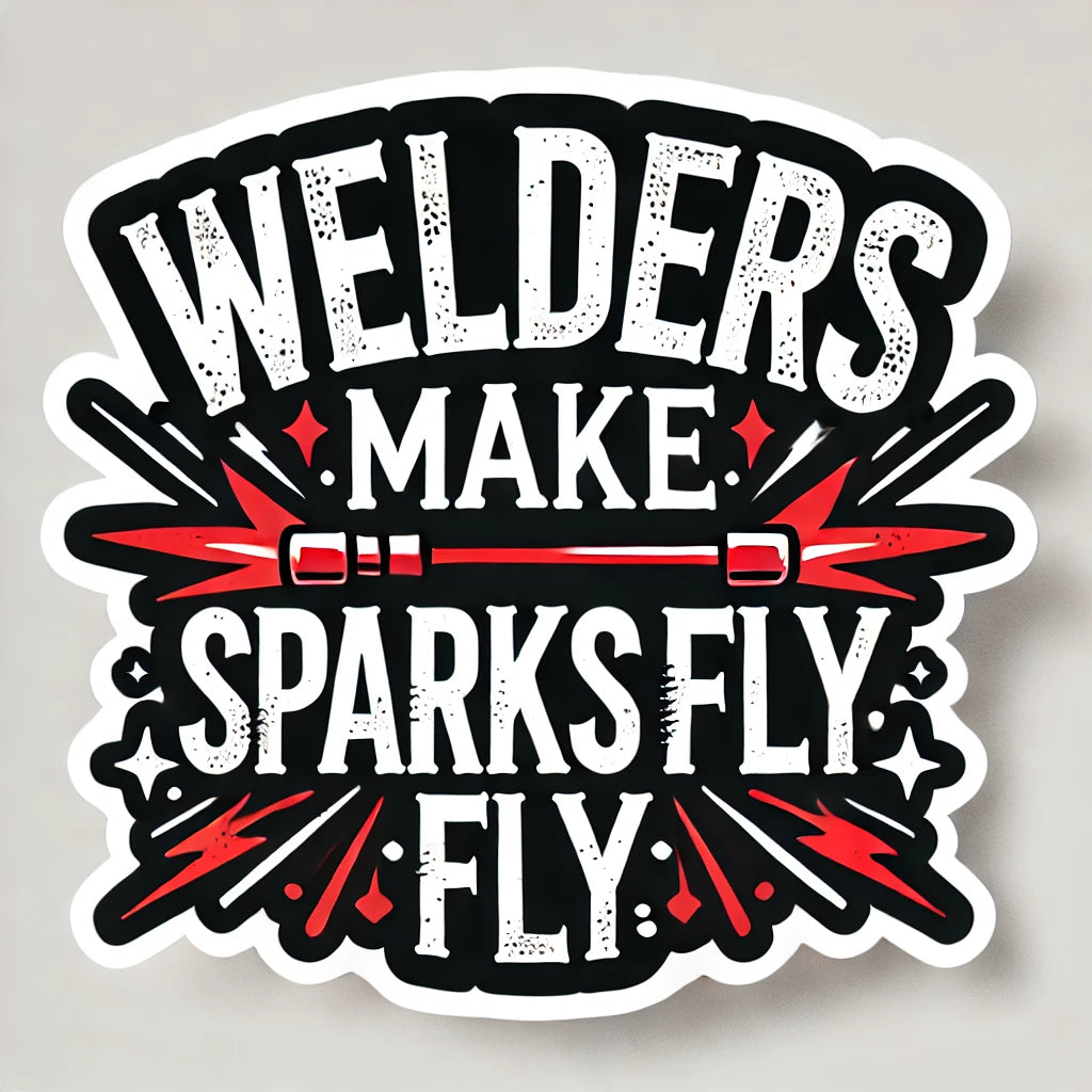 Welders Make Sparks Fly - Humorous Welding Sticker for Helmets, Toolboxes & More