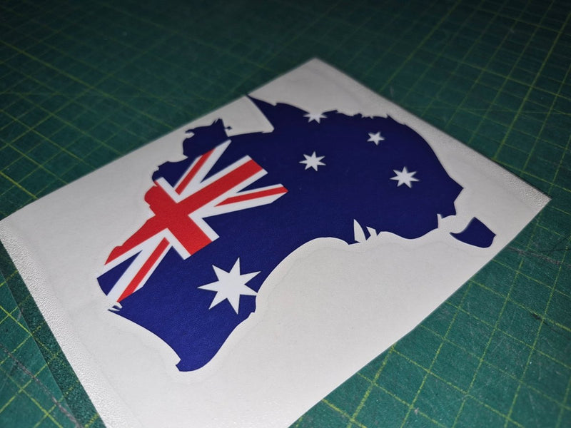 Australia map with flag design on a white background Sticker