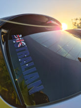 Load image into Gallery viewer, Reflective surface with 'AUSTRALIAN' text and flag design, sunlit outdoors.
