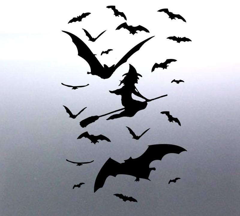 Bats and witch decal for Halloween decorations 