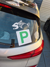 Load image into Gallery viewer, Car with a 'P' Provisional plate Sticker on the back window, indicating it is a learner driver's vehicle.
