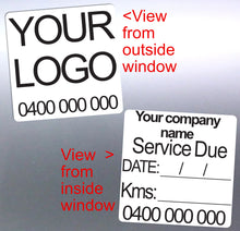 Load image into Gallery viewer, Custom Service due decals for your business or workshop
