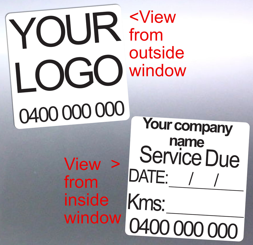 50 Custom Logo Service Due Double Sided Stickers - 50x50mm