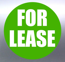 Load image into Gallery viewer, Green circle with 'FOR LEASE' text on a gradient background decal
