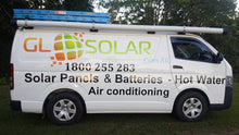 Load image into Gallery viewer, GL Solar company and there van logo wrap (Proof of concept with the customer using the decals purchased) 
