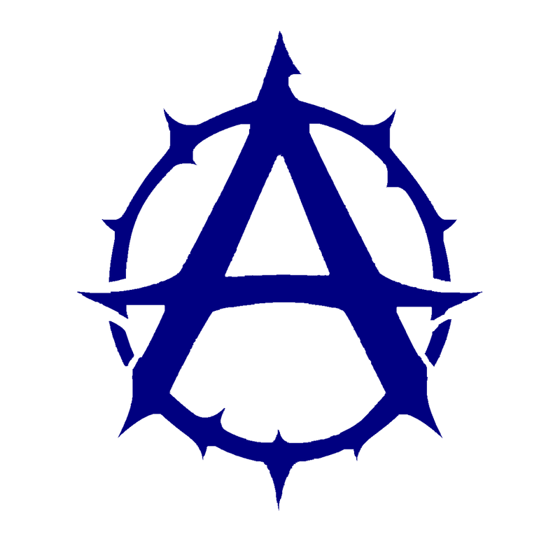 Gothic Thorn Anarchy Sticker Navy Blue