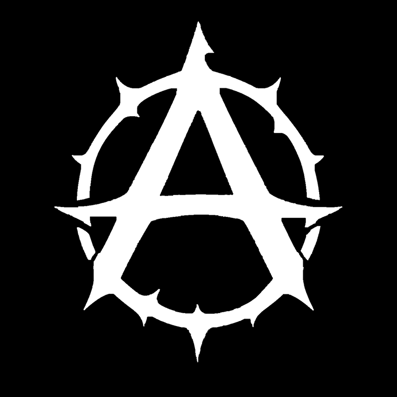 Gothic Thorn Anarchy Sticker white