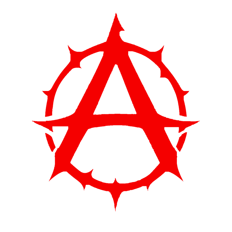 Gothic Thorn Anarchy Sticker red