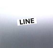 Load image into Gallery viewer, A bold vinyl decal with the word 'Line' in black text on a white background, designed for industrial equipment and systems.
