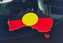Load image into Gallery viewer, Map of Australia with a yellow center and red outline on a dark surface
