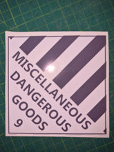 Load image into Gallery viewer, Label with 'Miscellaneous Dangerous Goods 9' text on a white background
