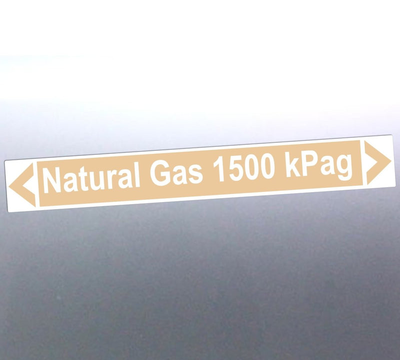 Custom Natural Gas Pipe Marker Sticker with Arrows (Raffia X31) – Specify Your kPag - Stick-Dat