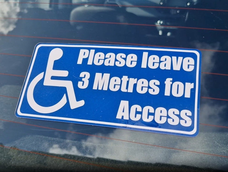 Handicap access request Sticker on a car window
