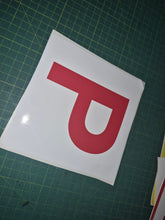 Load image into Gallery viewer, Red 'P' on a white square sheet on a green cutting mat
