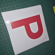 Load image into Gallery viewer, Red 'P' letter on a white background on a green cutting mat
