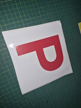 Load image into Gallery viewer, Red 'P' letter on a white background on a green cutting mat
