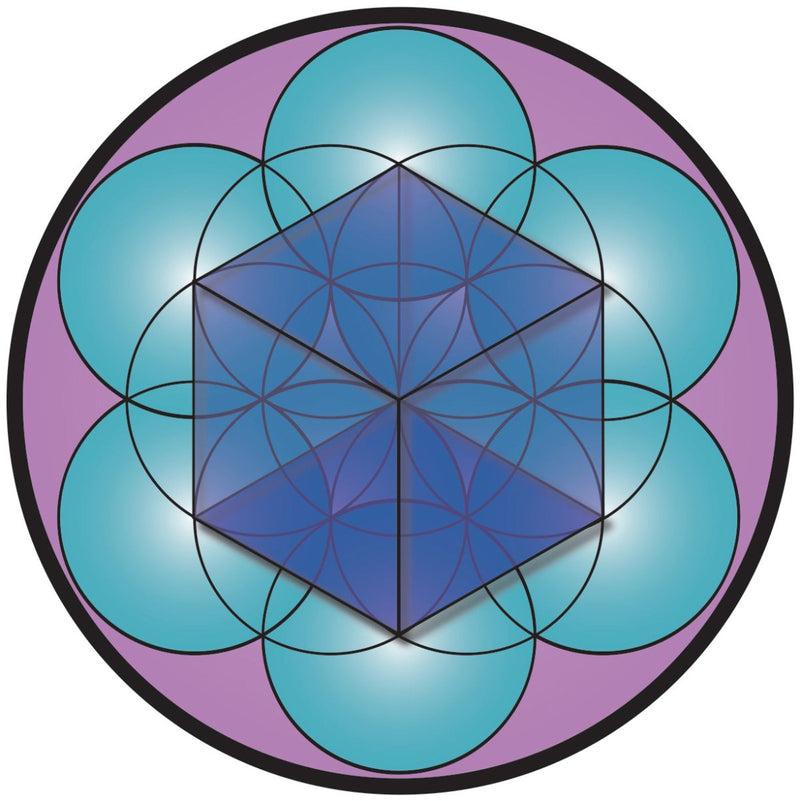Colourful 3D Cube Sticker | Geometric Optical Illusion - Stick-Dat