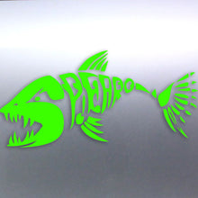 Load image into Gallery viewer, Spearfishing Skeleton Fish Design decal Green
