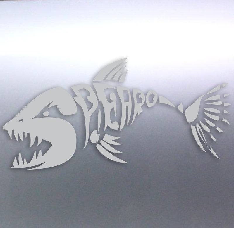 Spearfishing Skeleton Fish Design Grey
