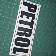 Load image into Gallery viewer, Rectangular sign with 'PETROL' decal on a green grid background

