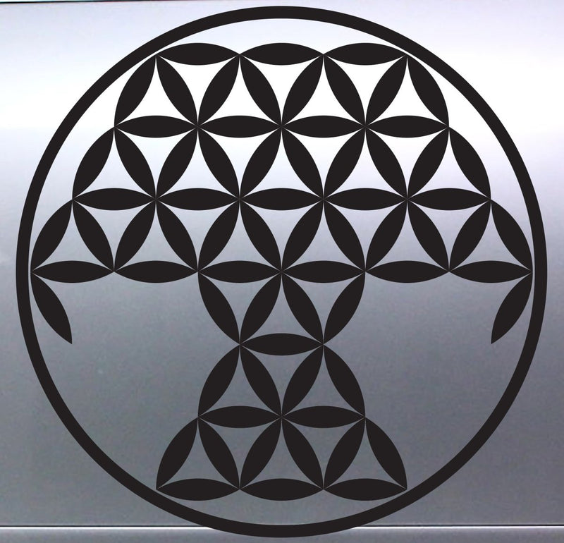 Tree Of Life  Geometric black pattern on a metallic surface