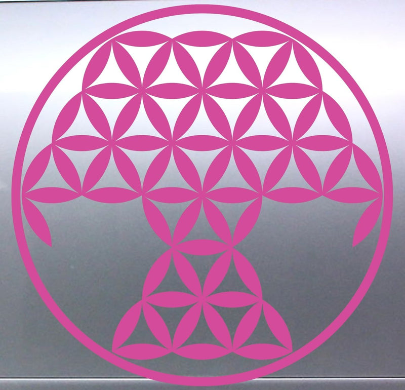 Tree Of Life Pink geometric design on a reflective surface