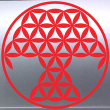 Load image into Gallery viewer, Tree Of Life Red geometric design on a metallic surface
