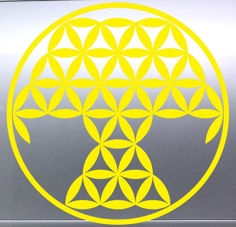 Tree Of Life Yellow geometric design on a gray background