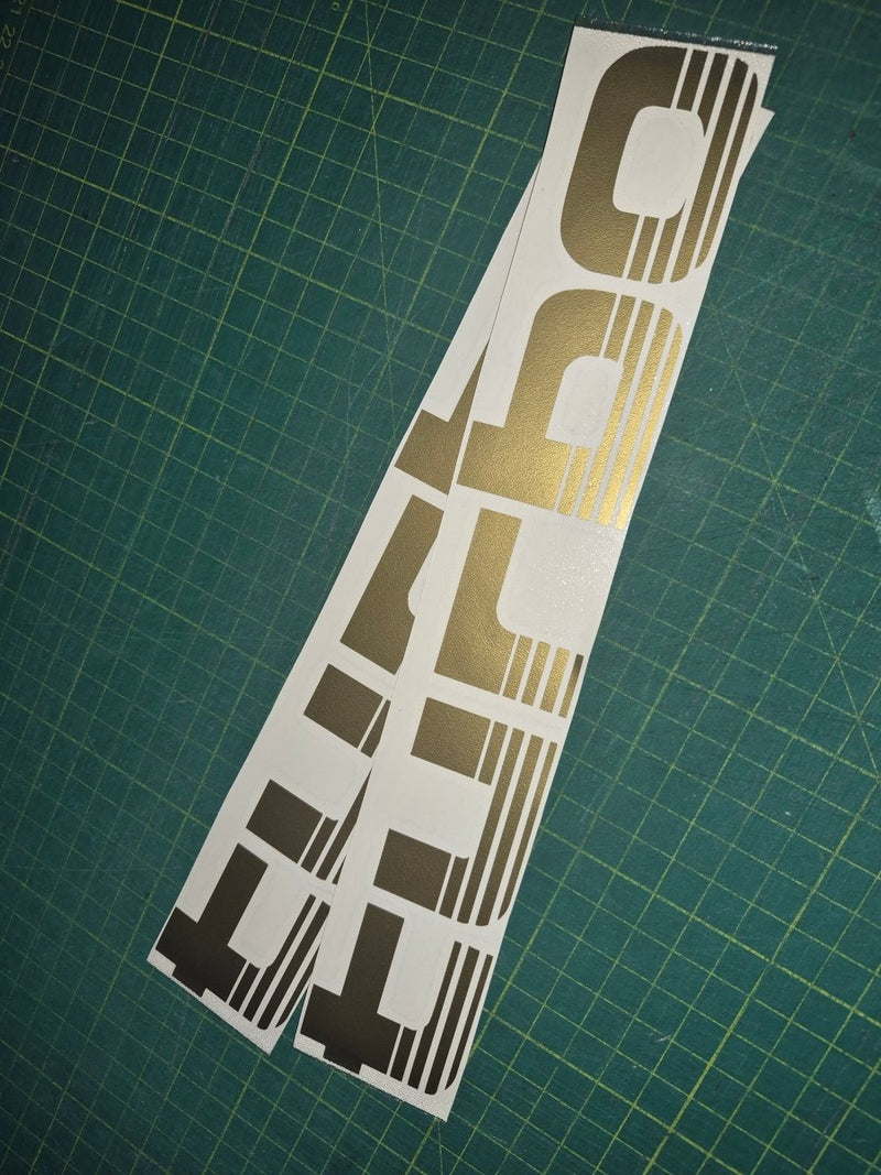Turbo decal on a green cutting mat