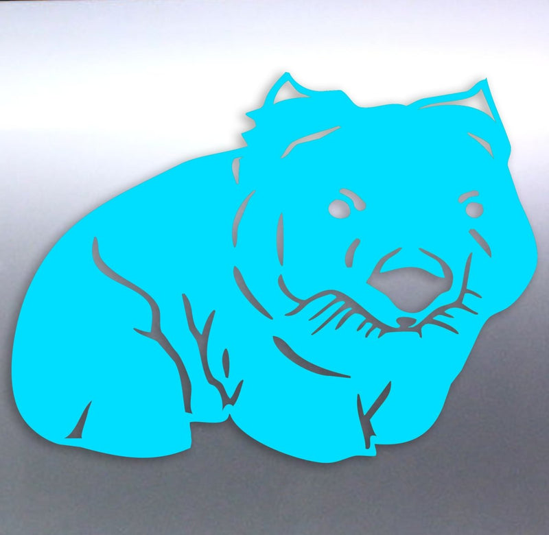 Blue Wombat silhouette on a gradient background