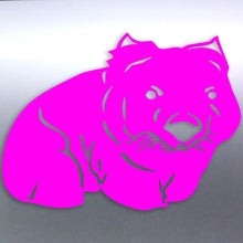 Load image into Gallery viewer, Pink Wombat silhouette on a gray background
