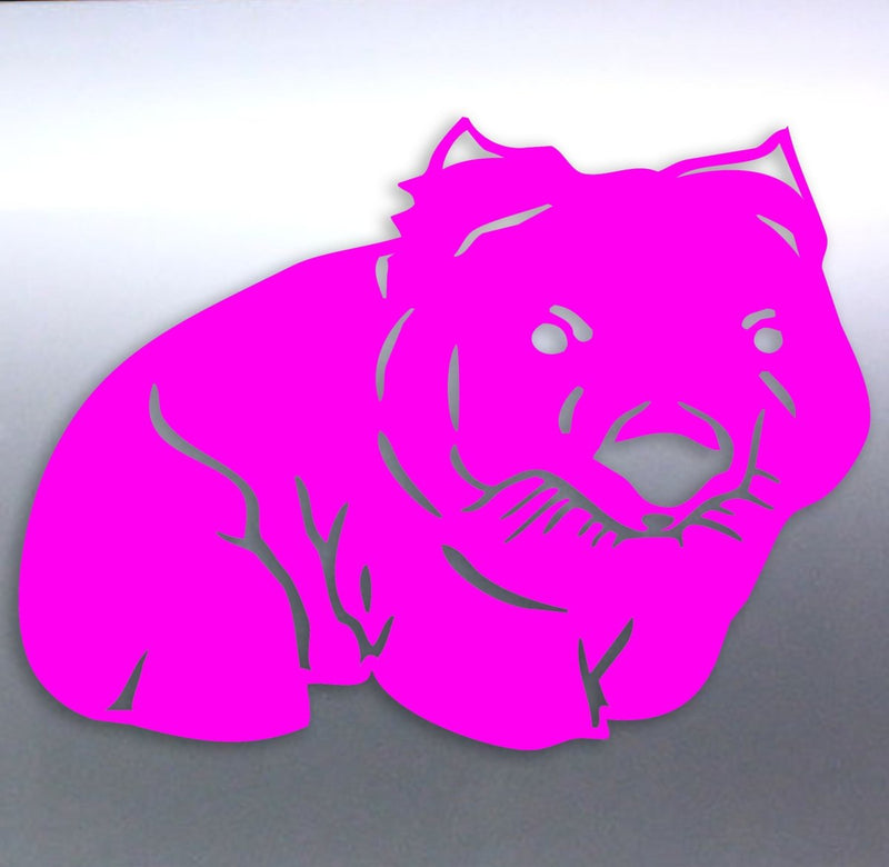 Pink Wombat silhouette on a gray background