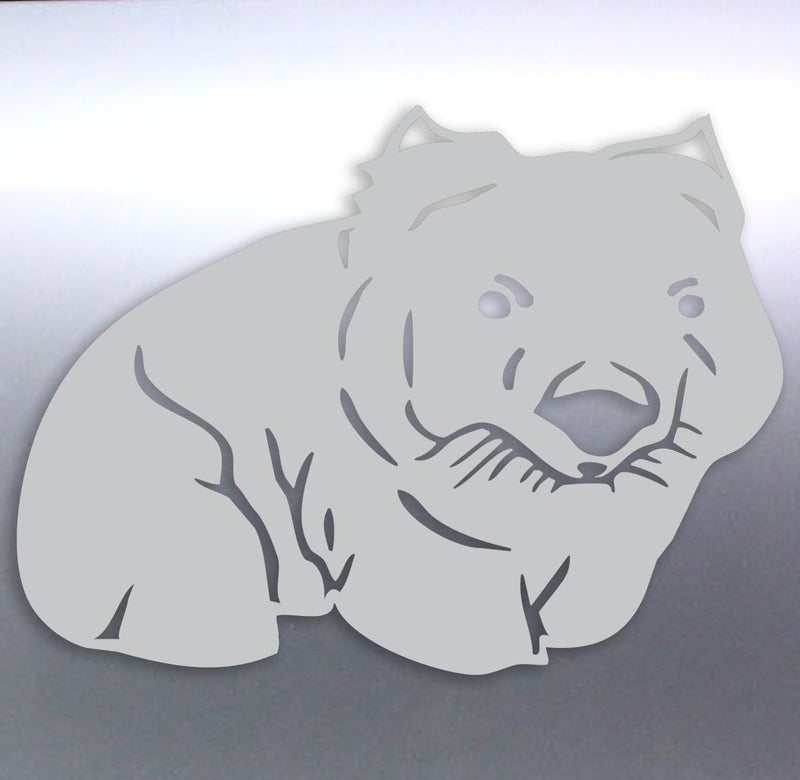 White Wombat silhouette on a light gray background