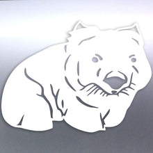 Load image into Gallery viewer, White silhouette of a Wombat on a gray background
