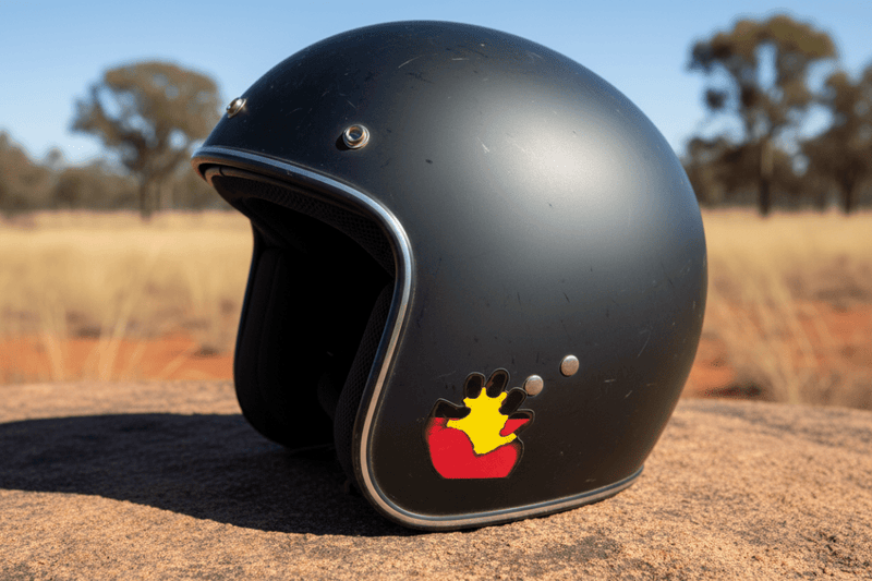Aboriginal Fist on Helmet