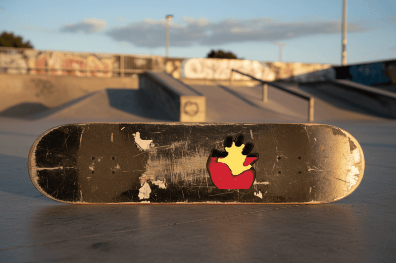 Aboriginal Fist on Skateboard