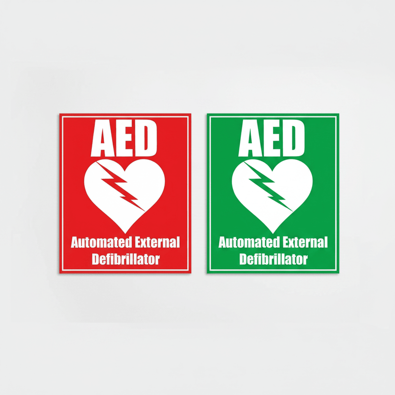 AED Plastic Sign Colour Variants