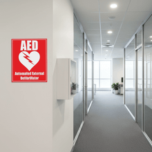 Load image into Gallery viewer, AED Plastic Sign Office

