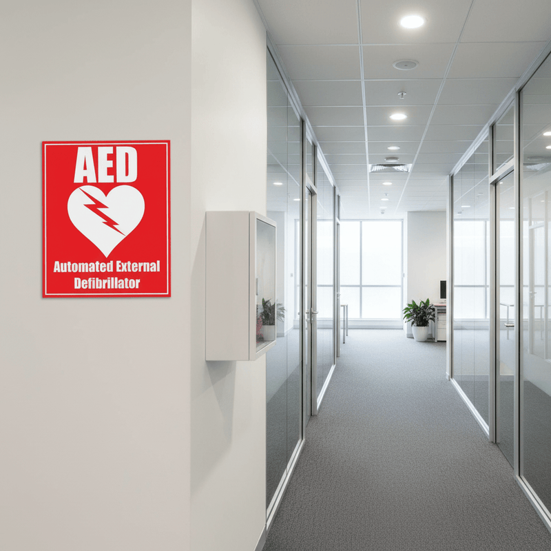 AED Plastic Sign Office